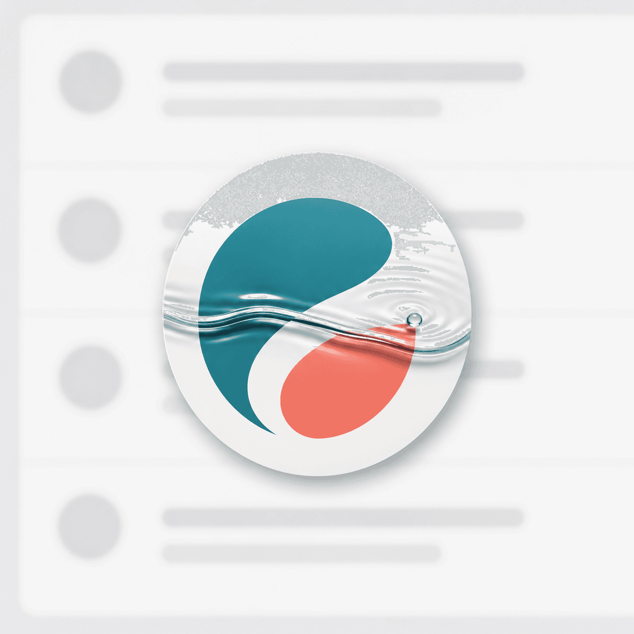 Water ripple logo animation example for a Gmail-style sender profile image